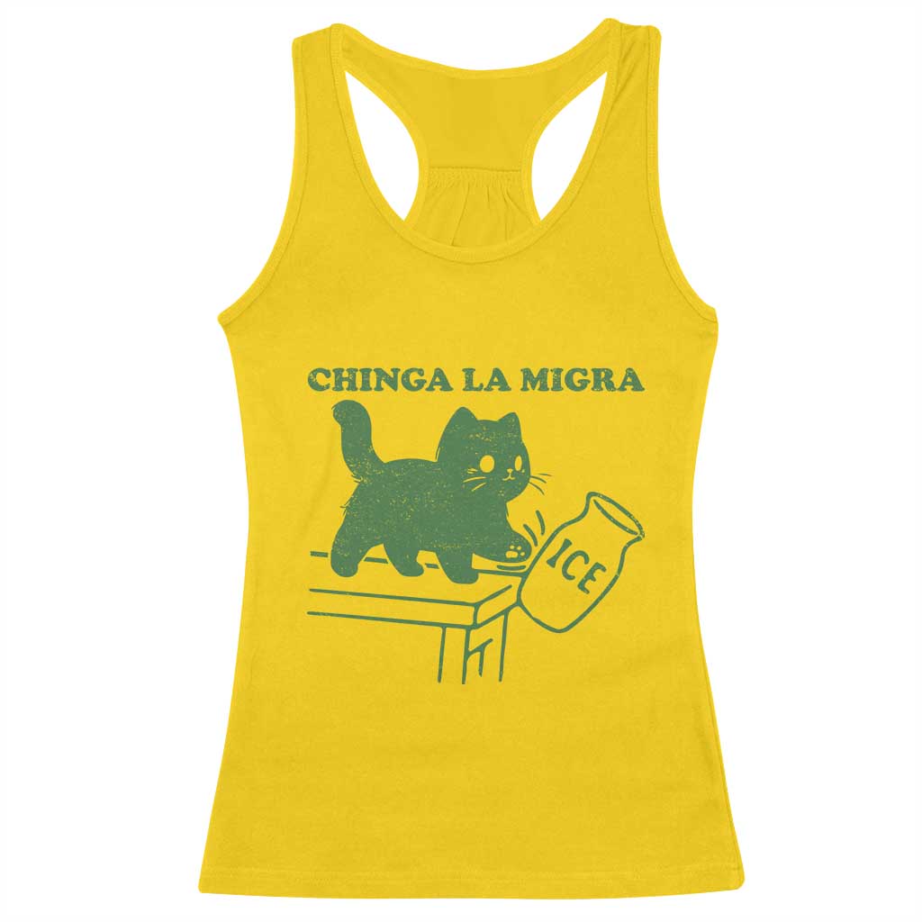 Chinga la Migra Racerback Tank Top Funny Subtle FDT Cat Meme TS10 Daisy Print Your Wear