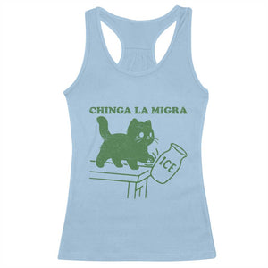 Chinga la Migra Racerback Tank Top Funny Subtle FDT Cat Meme TS10 Light Blue Print Your Wear