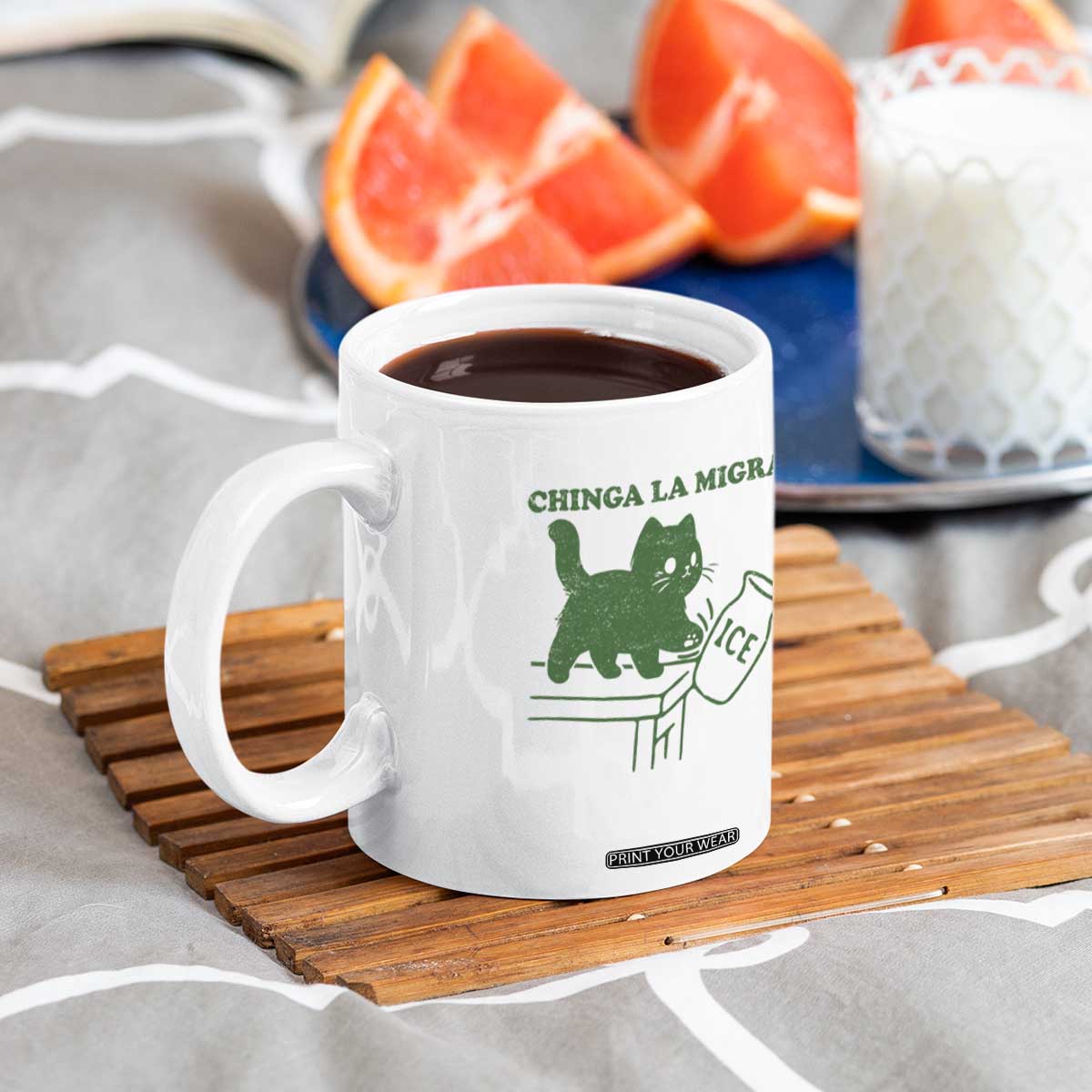 Chinga la Migra Coffee Mug Funny Subtle FDT Cat Meme TS10 Print Your Wear
