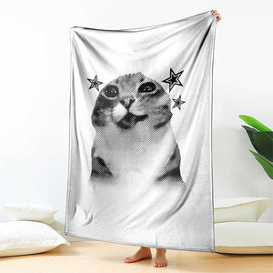 Funny Y2k Cat Meme Throw Blanket Vintage Retro Silly Cats Cats lover Gift TS10 Print Your Wear