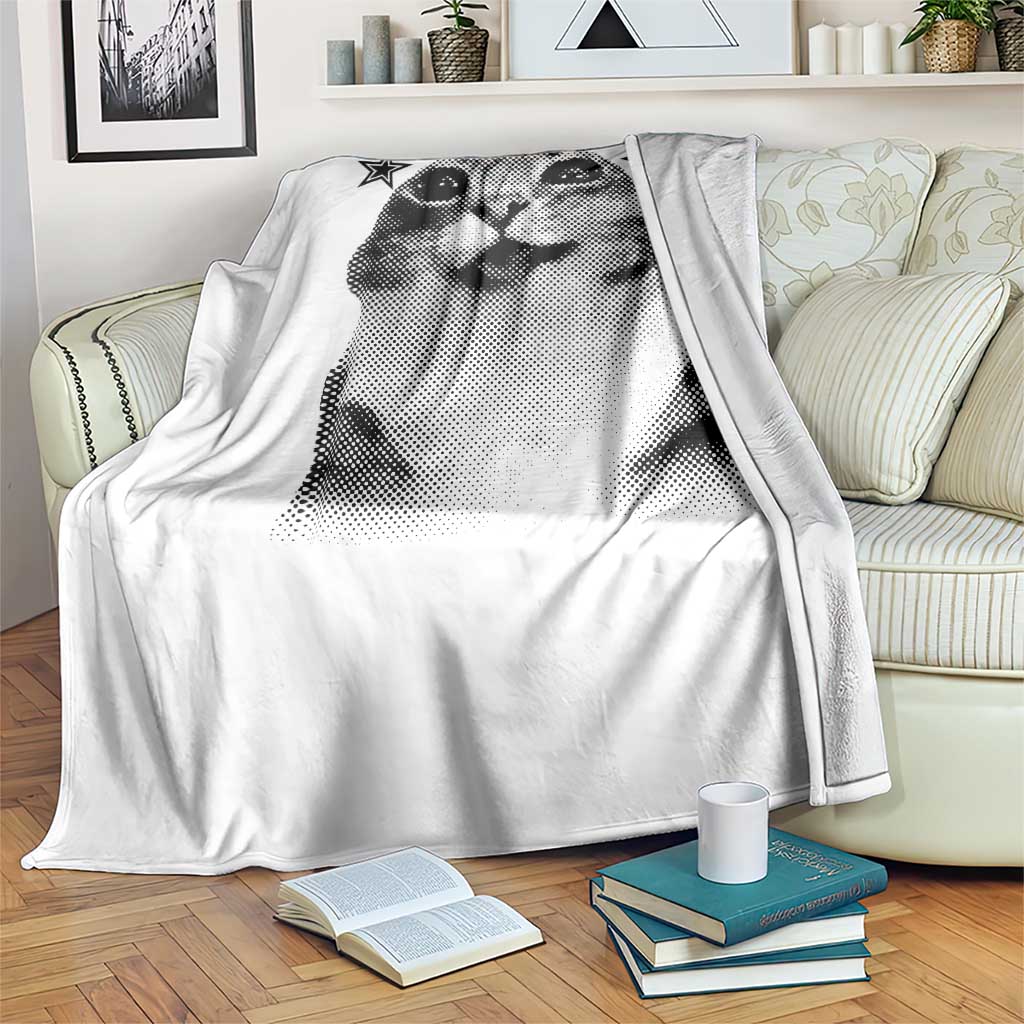 Funny Y2k Cat Meme Throw Blanket Vintage Retro Silly Cats Cats lover Gift TS10 Print Your Wear