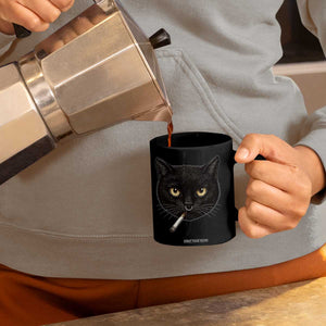 Smoking Cat Y2K Coffee Mug Vintage Black Cat Edgy Retro 90s Grunge TS10 Print Your Wear