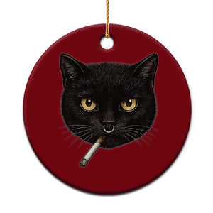 Smoking Cat Y2K Ceramic Ornament Vintage Black Cat Edgy Retro 90s Grunge TS10 1pc Red Print Your Wear