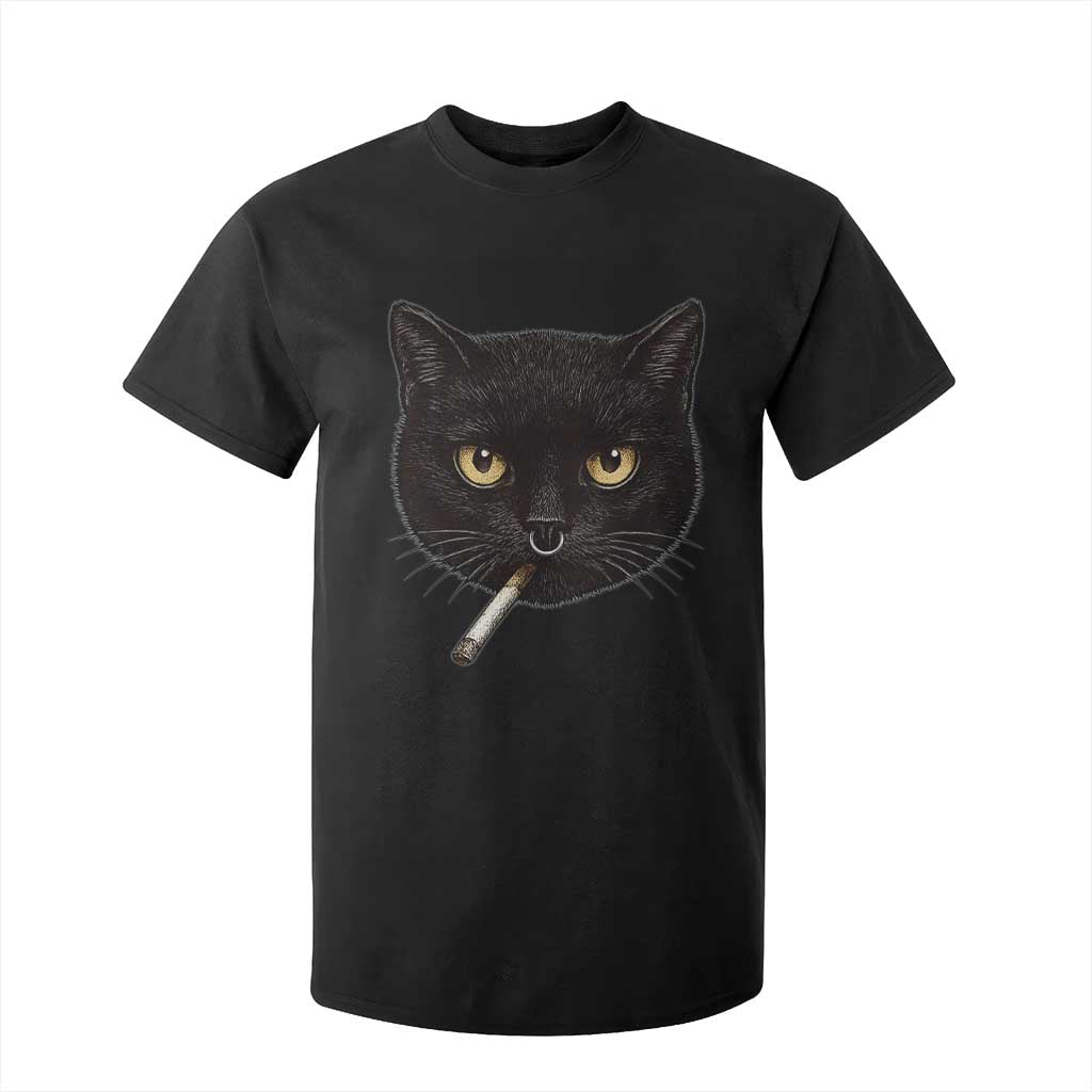 Smoking Cat Y2K T Shirt For Kid Vintage Black Cat Edgy Retro 90s Grunge TS10 Black Print Your Wear