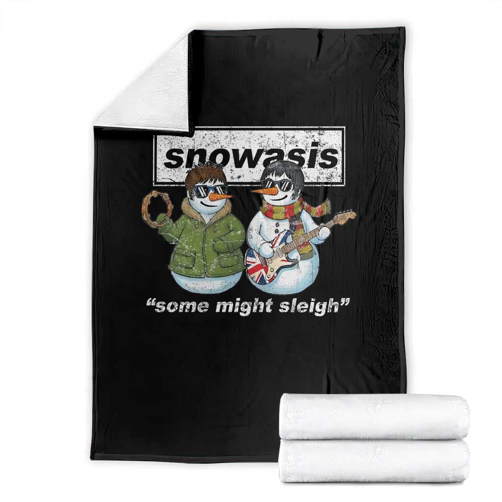 Snowasis Some Might Sleigh Christmas Throw Blanket Funny Music Lovers Snowman Singers Band TS10 Black Print Your Wear