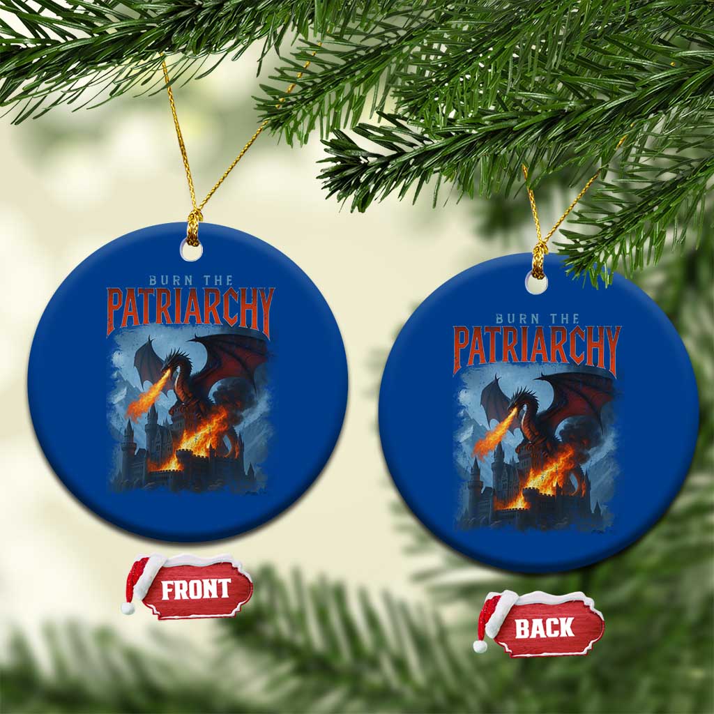 Vintage 90s Feminism Dragon Ceramic Ornament Burn the Patriarchy TS10 1pc Blue Print Your Wear