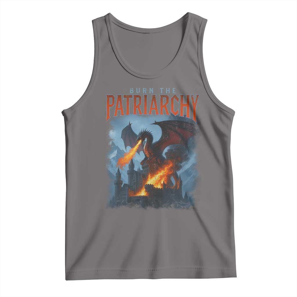 Vintage 90s Feminism Dragon Tank Top Burn the Patriarchy TS10 Deep Heather Print Your Wear