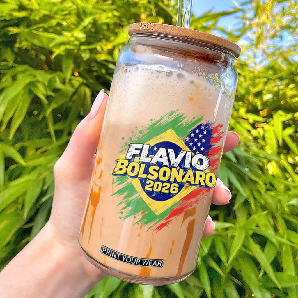 Deus Patria Familia Flavio Bolsonaro 2026 Glass Can
