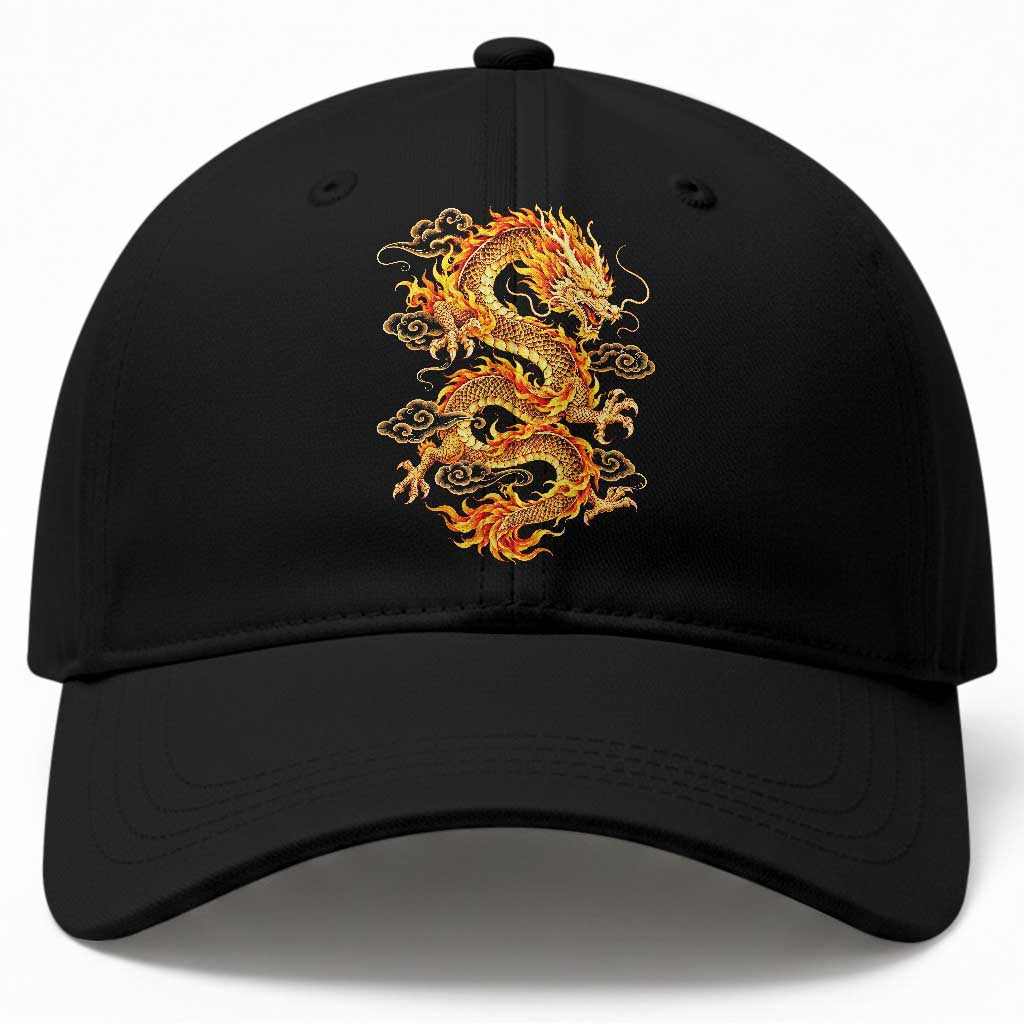 Traditional Chinese Dragon Baseball Cap Asian Mythology Symbol of Power and Strength