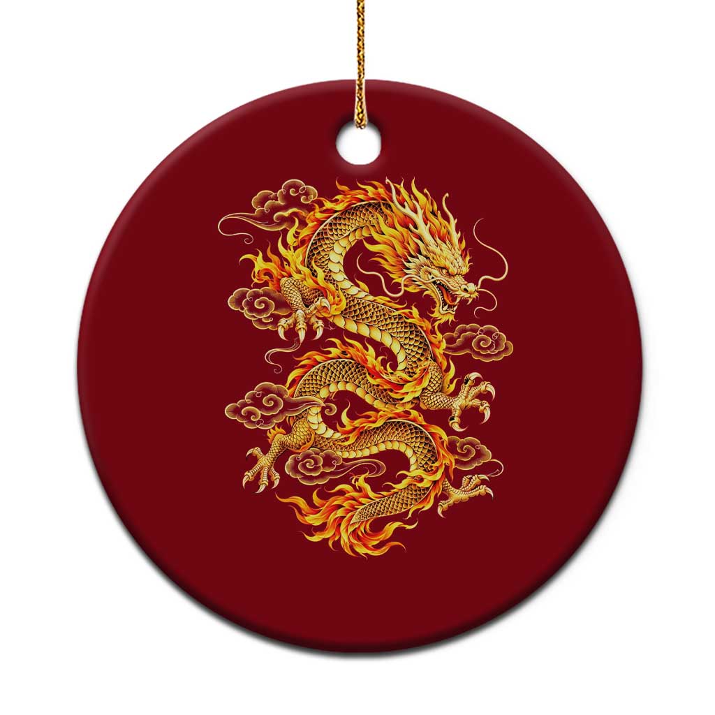 Traditional Chinese Dragon Ceramic Ornament Asian Mythology Symbol of Power and Strength