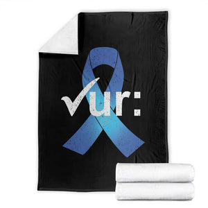 Colon Cancer Awareness Throw Blanket Blue Ribbon Colonoscopy Colorectal TS10 Black Print Your Wear