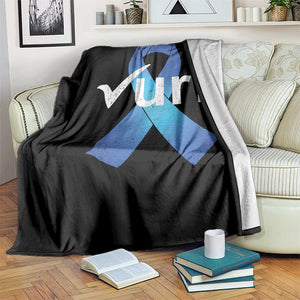 Colon Cancer Awareness Throw Blanket Blue Ribbon Colonoscopy Colorectal TS10 Print Your Wear
