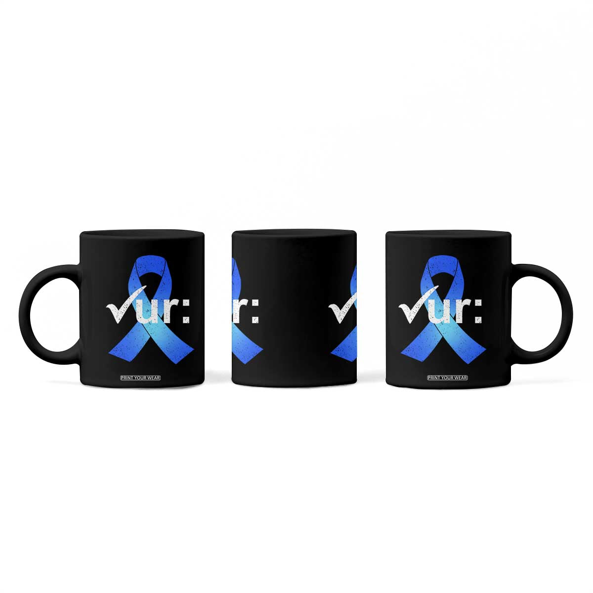 Colon Cancer Awareness Coffee Mug Blue Ribbon Colonoscopy Colorectal TS10 Print Your Wear