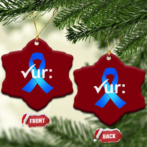 Colon Cancer Awareness Ceramic Ornament Blue Ribbon Colonoscopy Colorectal TS10 Print Your Wear