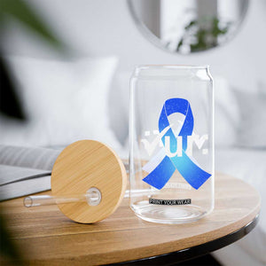 Colon Cancer Awareness Glass Can Blue Ribbon Colonoscopy Colorectal TS10 Print Your Wear