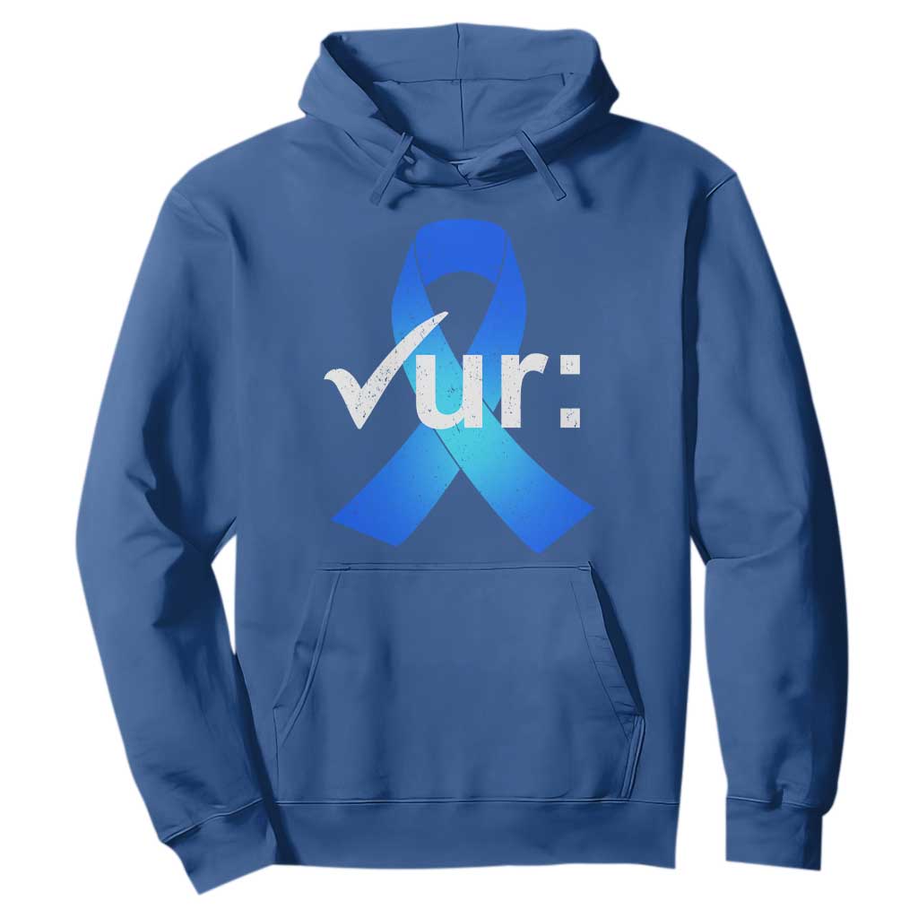 Colon Cancer Awareness Hoodie Blue Ribbon Colonoscopy Colorectal TS10 Royal Blue Print Your Wear