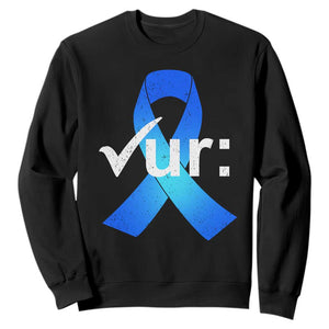 Colon Cancer Awareness Sweatshirt Blue Ribbon Colonoscopy Colorectal TS10 Black Print Your Wear