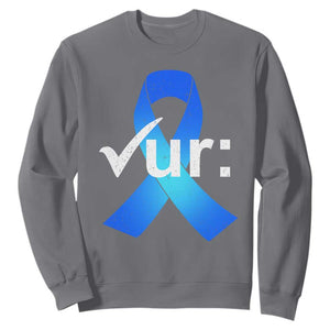Colon Cancer Awareness Sweatshirt Blue Ribbon Colonoscopy Colorectal TS10 Charcoal Print Your Wear