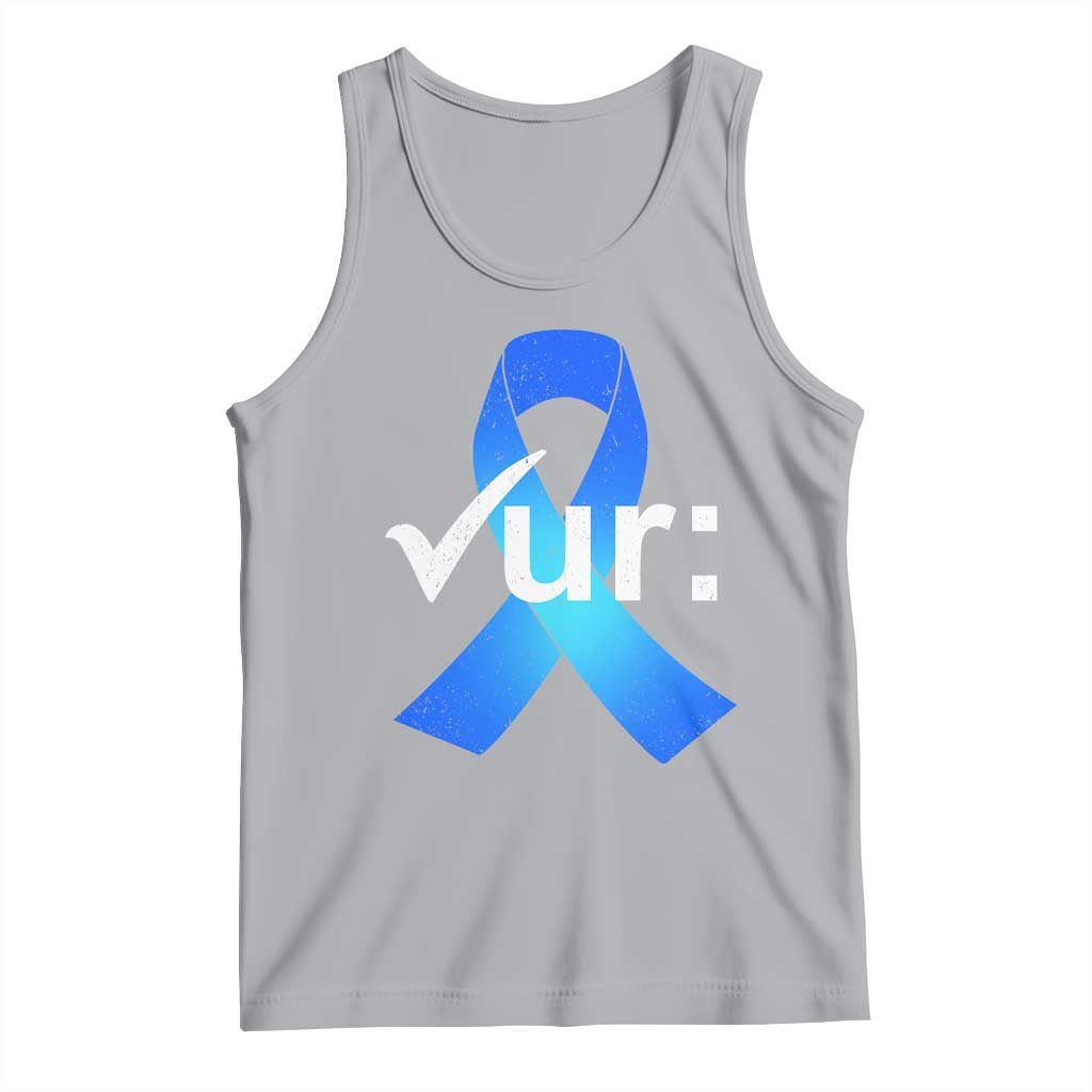 Colon Cancer Awareness Tank Top Blue Ribbon Colonoscopy Colorectal TS10 Athletic Heather Print Your Wear