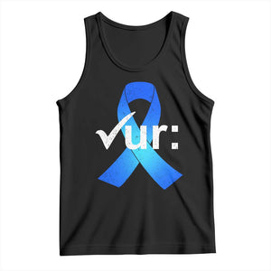 Colon Cancer Awareness Tank Top Blue Ribbon Colonoscopy Colorectal TS10 Black Print Your Wear