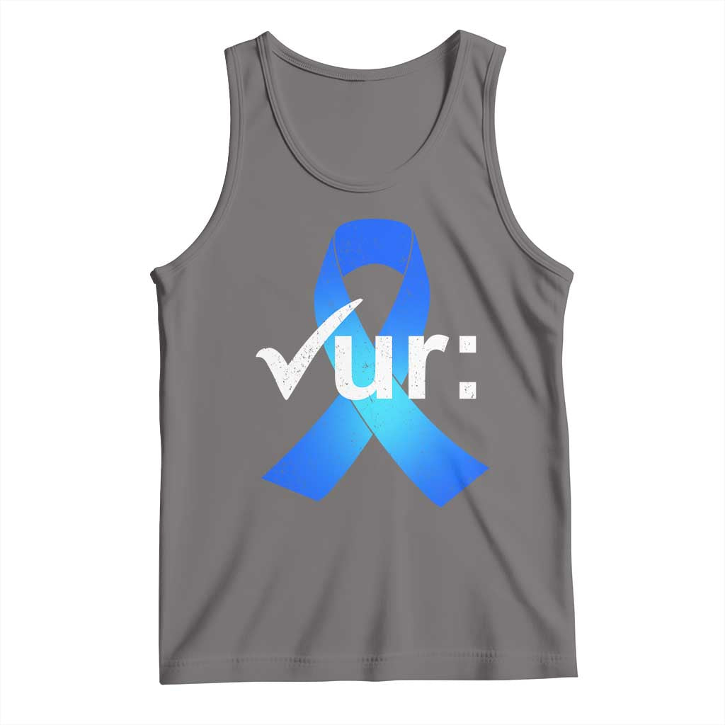 Colon Cancer Awareness Tank Top Blue Ribbon Colonoscopy Colorectal TS10 Deep Heather Print Your Wear