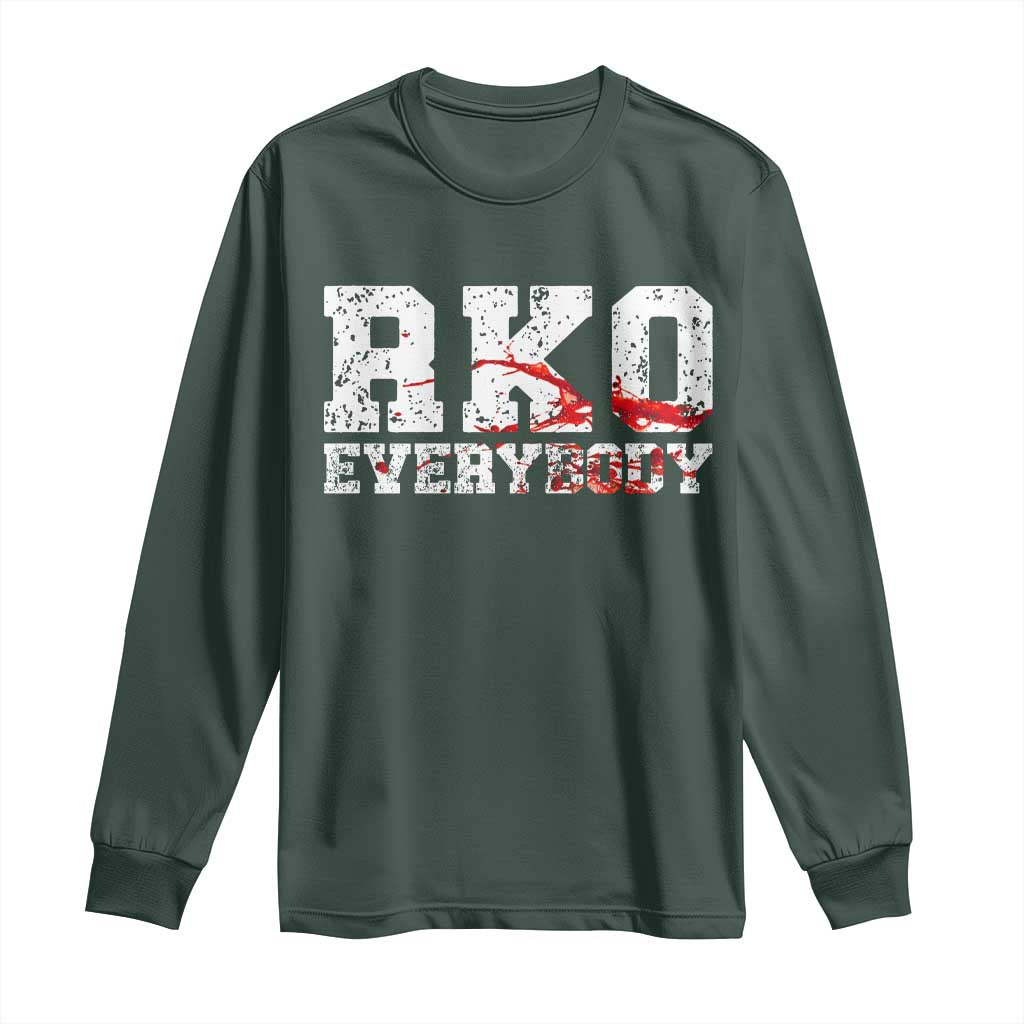 RKO Everybody Blood Long Sleeve Shirt TS10 Dark Forest Green Print Your Wear