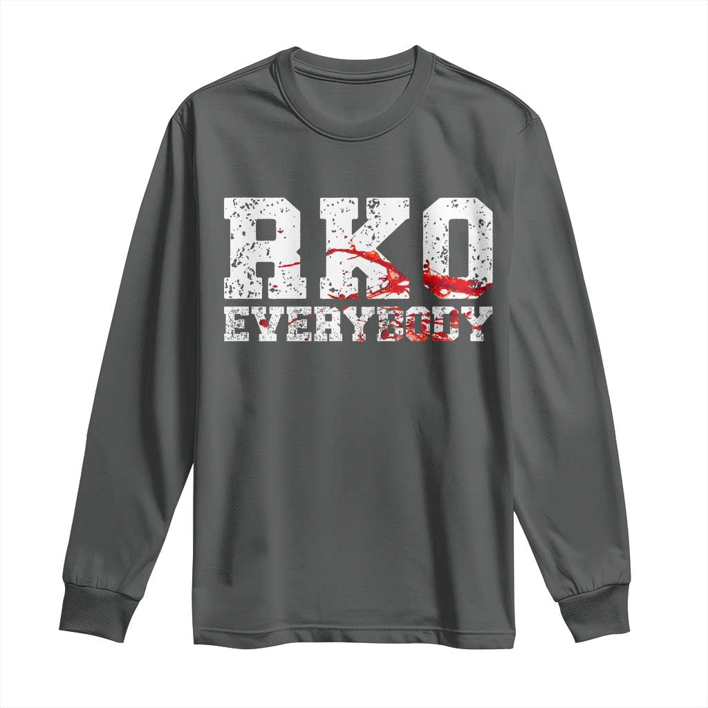 RKO Everybody Blood Long Sleeve Shirt TS10 Dark Heather Print Your Wear