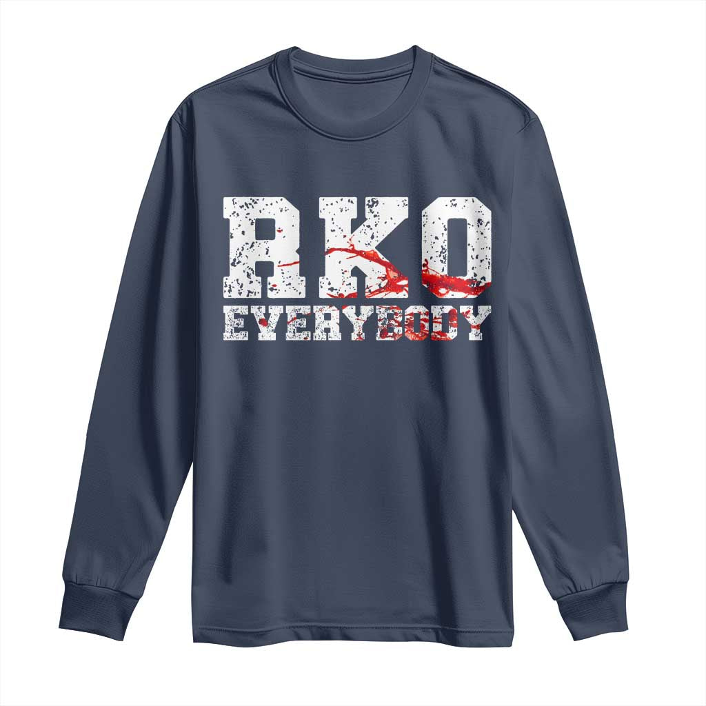 RKO Everybody Blood Long Sleeve Shirt TS10 Navy Print Your Wear