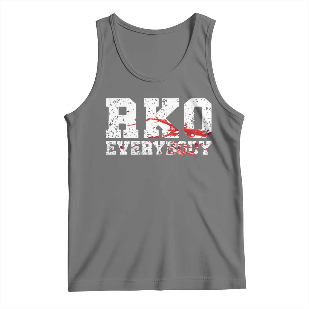 RKO Everybody Blood Tank Top - Wrestling Fan Graphic Tee TS10 Black Heather Print Your Wear