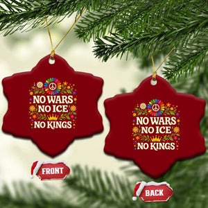 No Wars No ICE No Kings Ceramic Ornament Floral Resist Anti War Protest TS10 Print Your Wear
