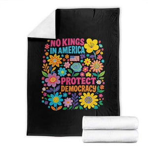 No Kings In America Protest Democraty Throw Blanket Floral Resist TS10 Black Print Your Wear
