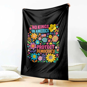 No Kings In America Protest Democraty Throw Blanket Floral Resist TS10 Print Your Wear