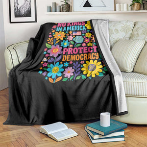 No Kings In America Protest Democraty Throw Blanket Floral Resist TS10 Print Your Wear