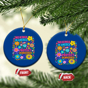 No Kings In America Protest Democraty Ceramic Ornament Floral Resist TS10 1pc Blue Print Your Wear