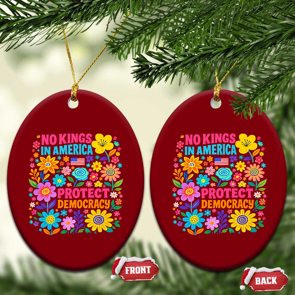 No Kings In America Protest Democraty Ceramic Ornament Floral Resist TS10 Print Your Wear