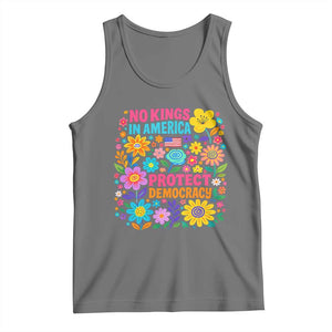 No Kings In America Protest Democraty Tank Top Floral Resist TS10 Black Heather Print Your Wear