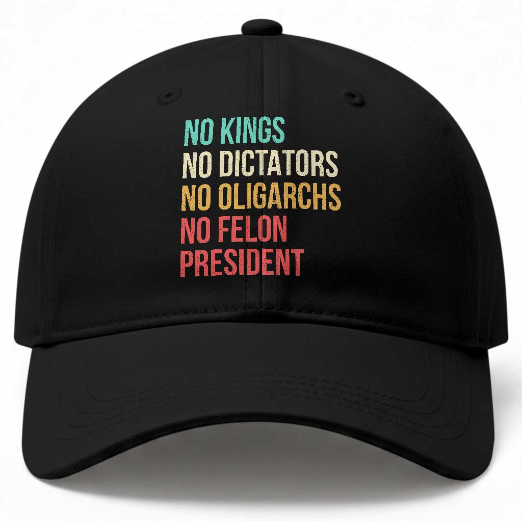 No Kings Baseball Cap Retro Resistance TS10 Print Your Wear