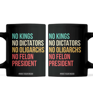 No Kings Coffee Mug Retro Resistance TS10 Black Print Your Wear