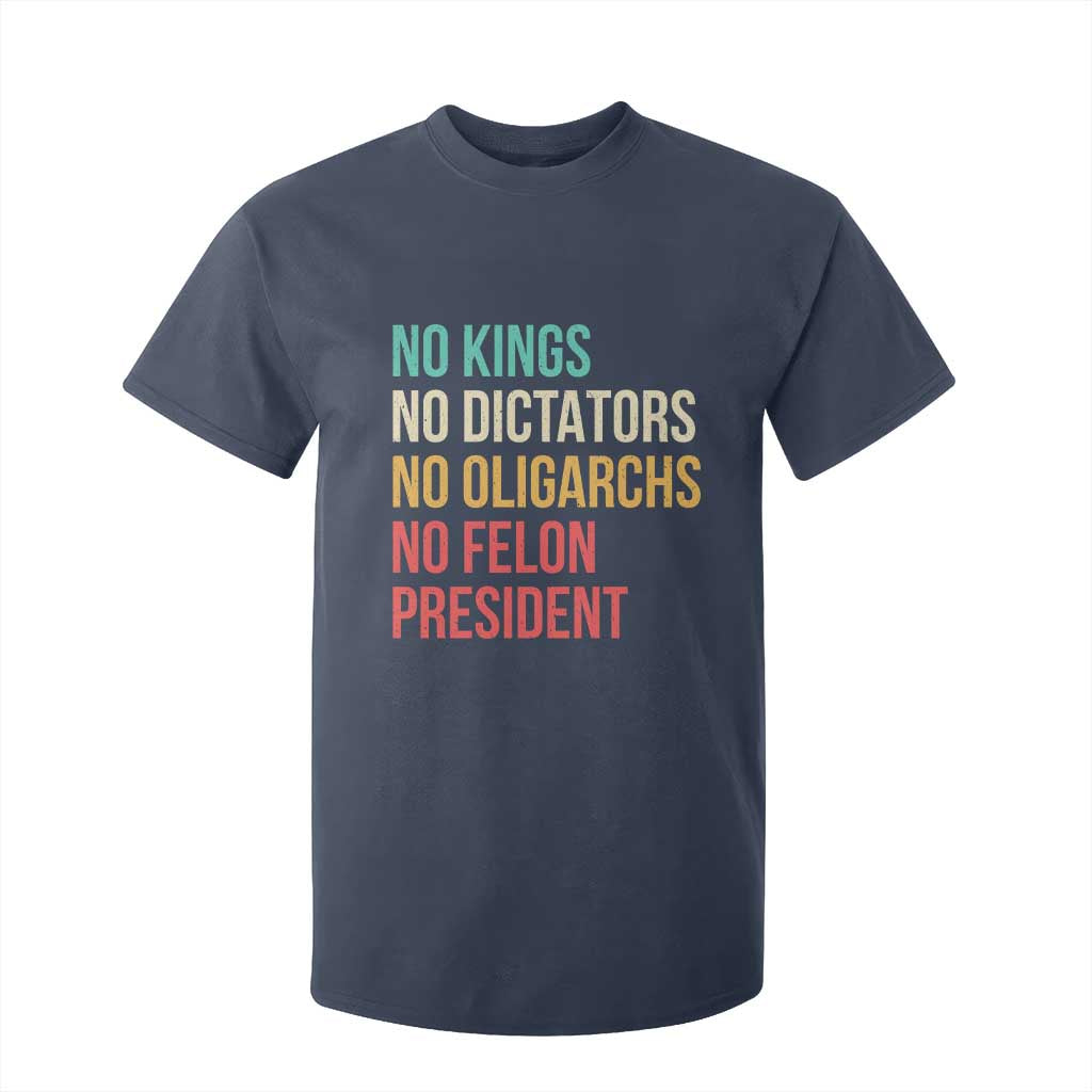 No Kings T Shirt For Kid Retro Resistance TS10 Navy Print Your Wear