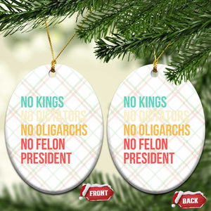 No Kings Ceramic Ornament Retro Resistance TS10 Print Your Wear