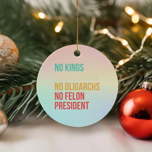 No Kings Ceramic Ornament Retro Resistance TS10 1pc Pastel Print Your Wear