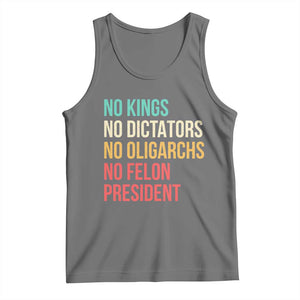 No Kings Tank Top Retro Resistance TS10 Black Heather Print Your Wear