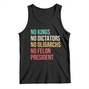 No Kings Tank Top Retro Resistance TS10 Black Print Your Wear