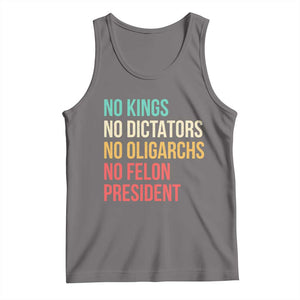 No Kings Tank Top Retro Resistance TS10 Deep Heather Print Your Wear