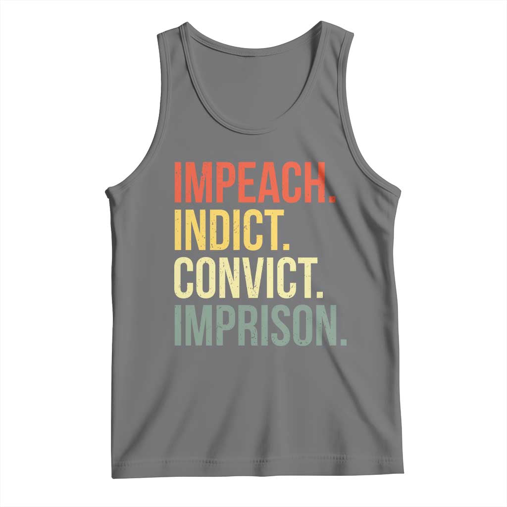 Impeach Indict Convict Imprison Tank Top Subtle FDT TS10 Black Heather Print Your Wear