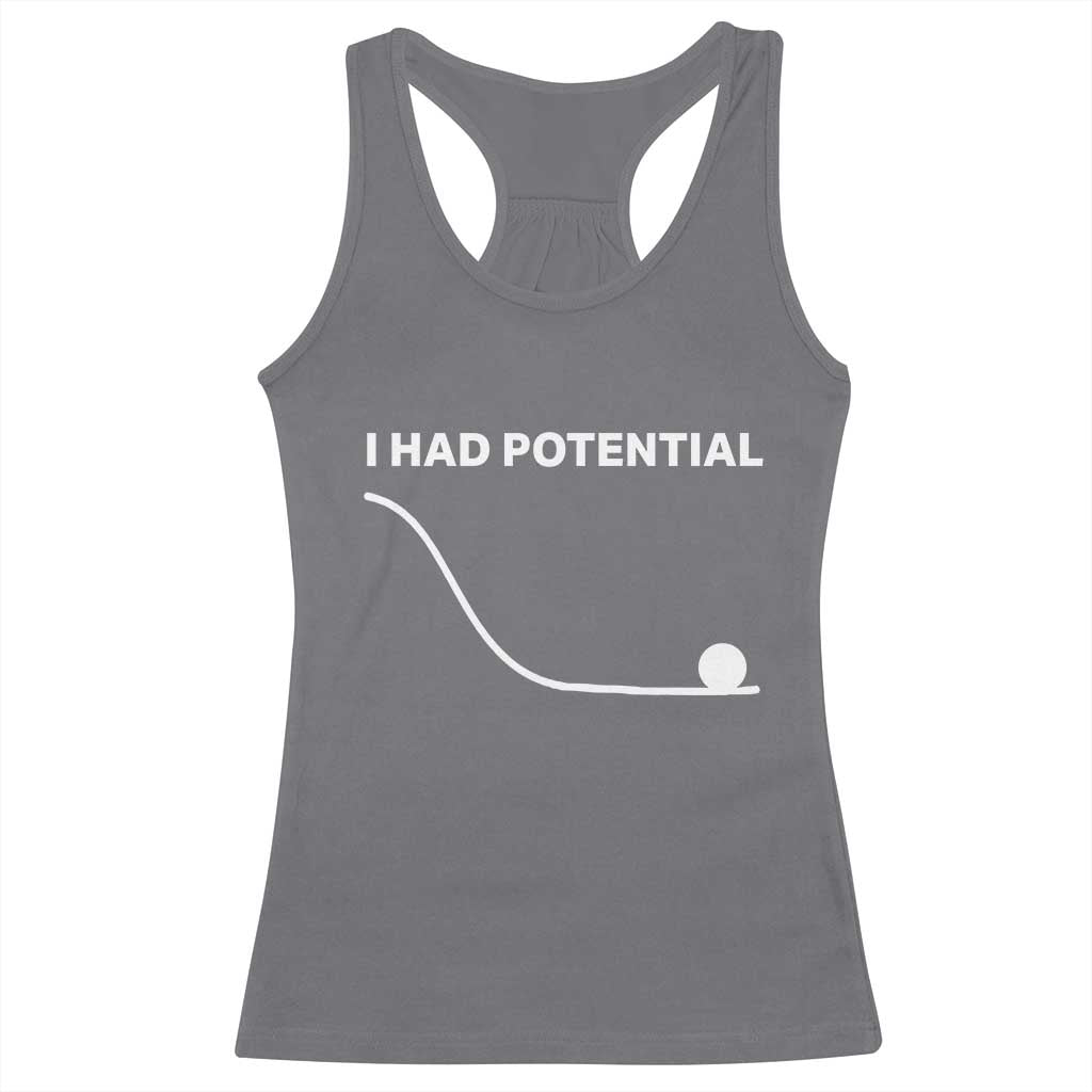 I Had Potential Racerback Tank Top Funny Sci Fi TS10 Charcoal Print Your Wear