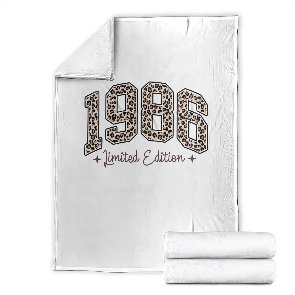 1986 Retro Birthday Throw Blanket 40 Year Old Leopard 40th Birthday Gifts For Women TS10 White Print Your Wear