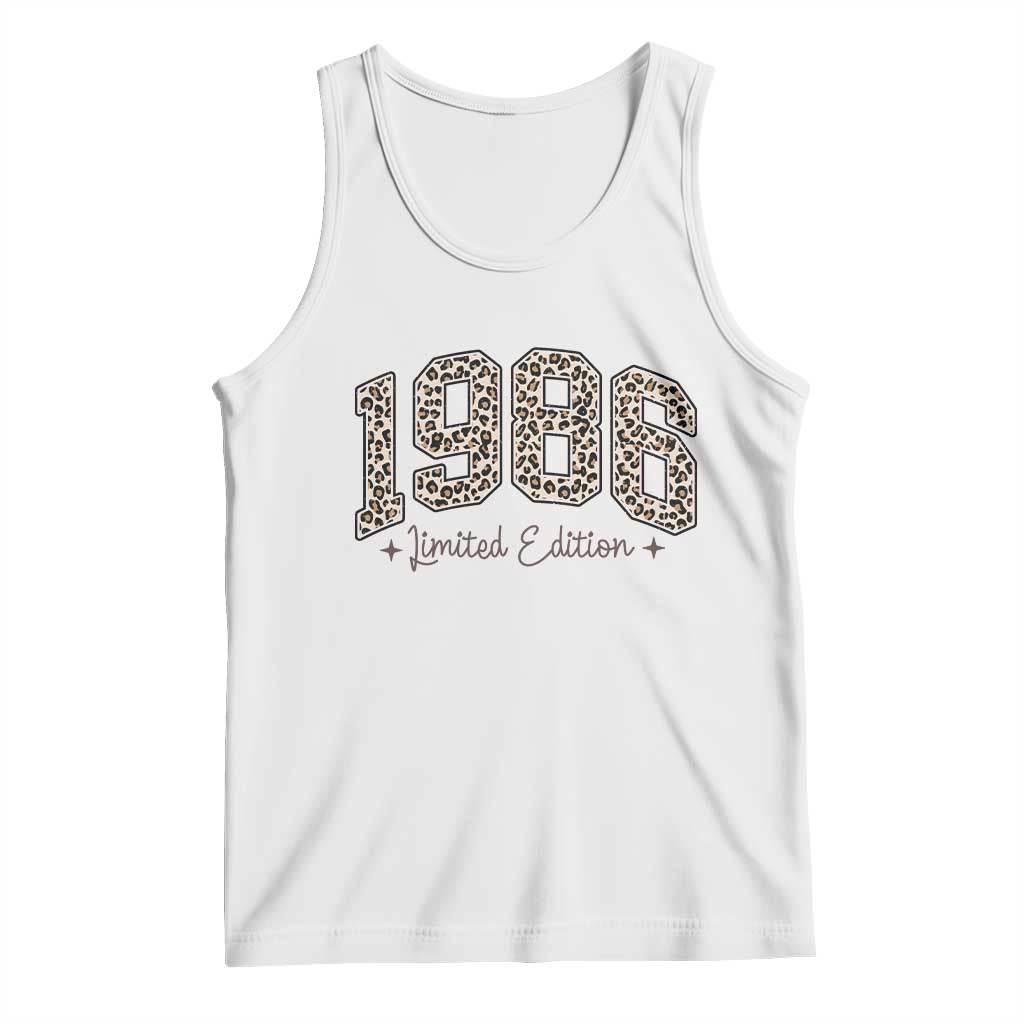 1986 Retro Birthday Tank Top 40 Year Old Leopard 40th Birthday Gifts For Women TS10 White Print Your Wear