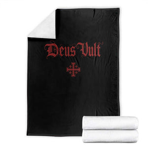 Catholic Knights Templar Cross Throw Blanket Crusader Deus Vult TS10 Black Print Your Wear