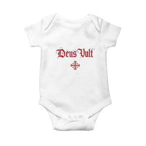 Catholic Knights Templar Cross Baby Onesie Crusader Deus Vult TS10 White Print Your Wear